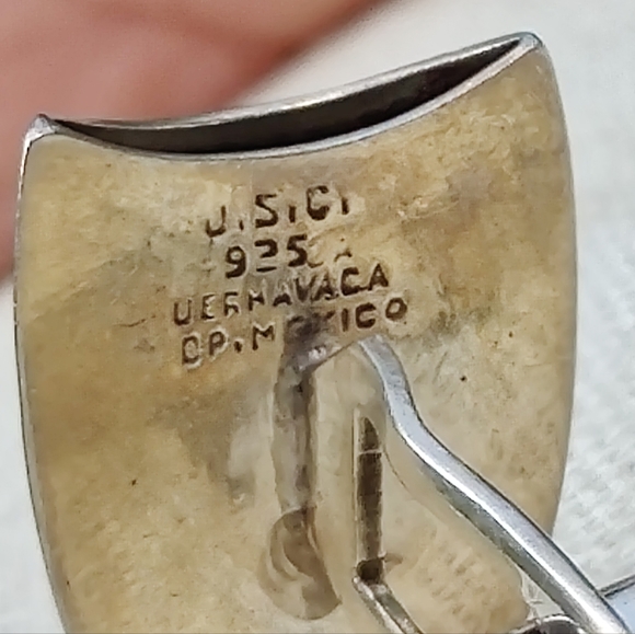 Vintage Sterling Silver Artisan Made Tragedy Mask Cufflinks - Picture 4 of 6